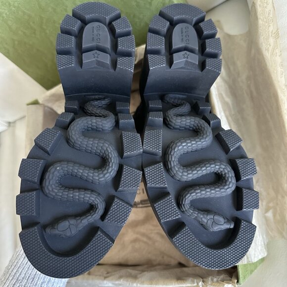 NEW GUCCI Apollo Calfskin GG Supreme Nappa Samoa Lace Up Ankle Boots 40.5 - Picture 6 of 12